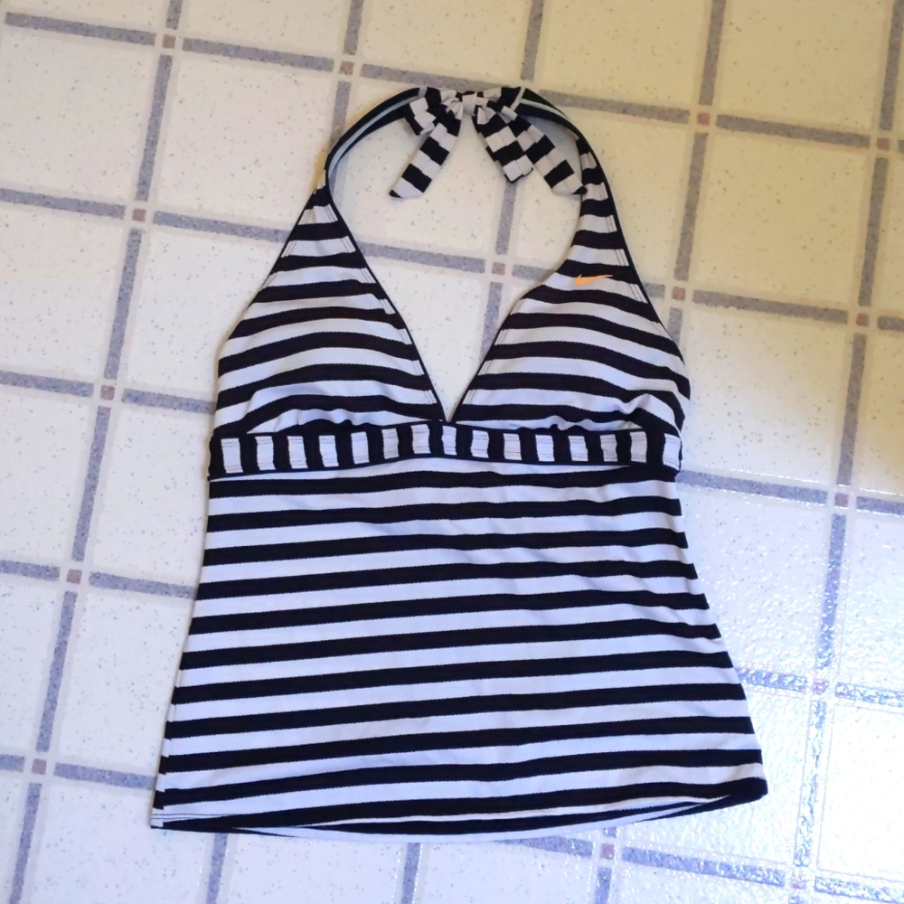Nike striped tankini swim top size 14